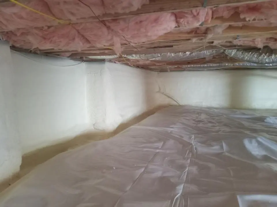 Crawl space encapsulation with closed-cell spray foam for Attic Insulation in Little Canada